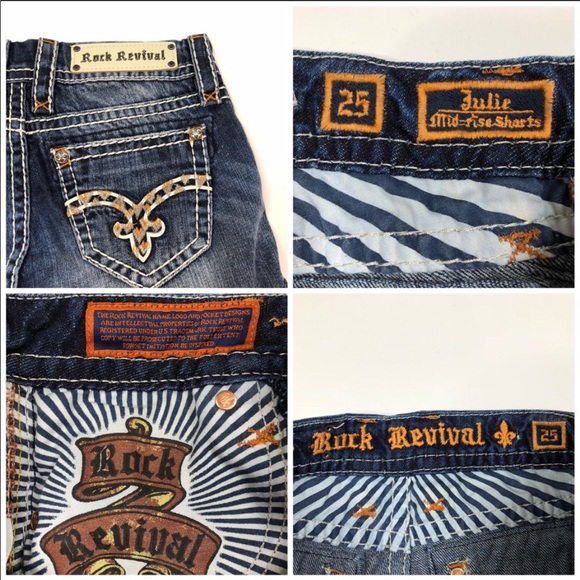 Rock Revival Jeans Short Fleur Denim Size 25 New